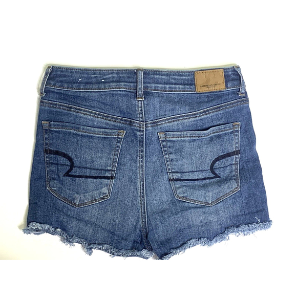 American Eagle Denim Shorts Super Hi Rise Shortie Size 4 Cutoffs - Picture 4 of 6